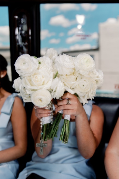 All white bouquets